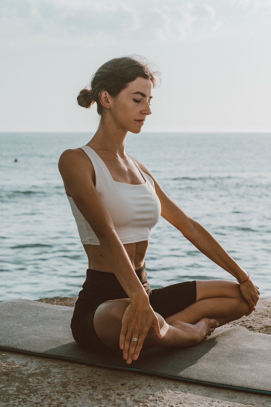a woman meditating